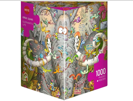[จิ๊กซอว์พร้อมส่ง ขายดี] HEYE - Jigsaw Elephant Life / Marino Degano ขนาด 1000 ชิ้น