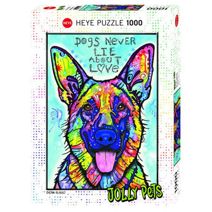 [จิ๊กซอว์พร้อมส่ง ขายดี] HEYE - Jigsaw Jolly Pets : Dogs Never Lie by Dean Russo ขนาด 1000 ชิ้น