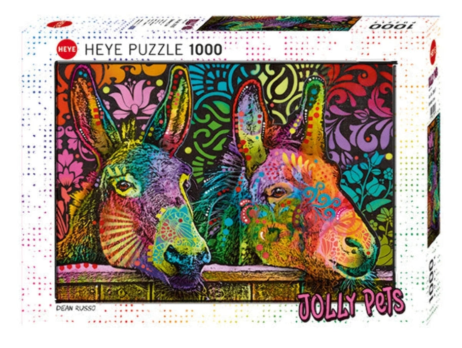 [จิ๊กซอว์พร้อมส่ง ขายดี] HEYE - Jigsaw Jolly Pets : Donkey Love by Dean Russo ขนาด 1000 ชิ้น