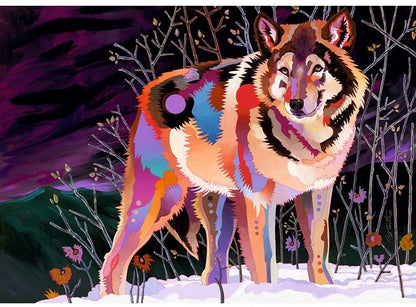 [จิ๊กซอว์พร้อมส่ง ขายดี] HEYE - Jigsaw Precious Animals : Night Wolf ขนาด 1000 ชิ้น