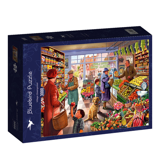 [จิ๊กซอว์พร้อมส่ง ขายดี] Bluebird Puzzle - Jigsaw Village Greengrocer by Steve Crisp ขนาด 1000 ชิ้น
