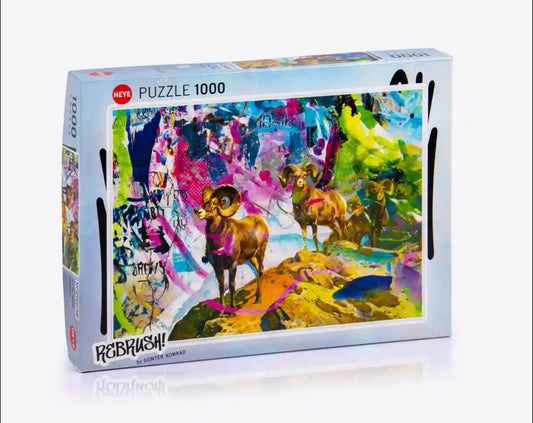 [จิ๊กซอว์พร้อมส่ง ขายดี] HEYE - Jigsaw Rebrush! : Big Horns by Gunter Konrad ขนาด 1000 ชิ้น