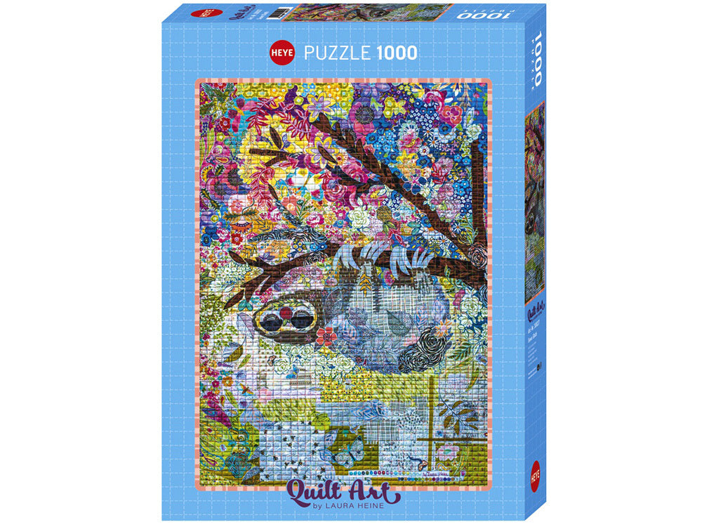 [จิ๊กซอว์พร้อมส่ง ขายดี] HEYE - Jigsaw Quilt Art : Sewn Sloth by Laura Heine ขนาด 1000 ชิ้น