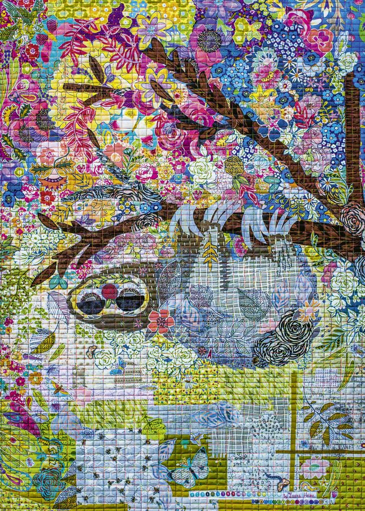[จิ๊กซอว์พร้อมส่ง ขายดี] HEYE - Jigsaw Quilt Art : Sewn Sloth by Laura Heine ขนาด 1000 ชิ้น