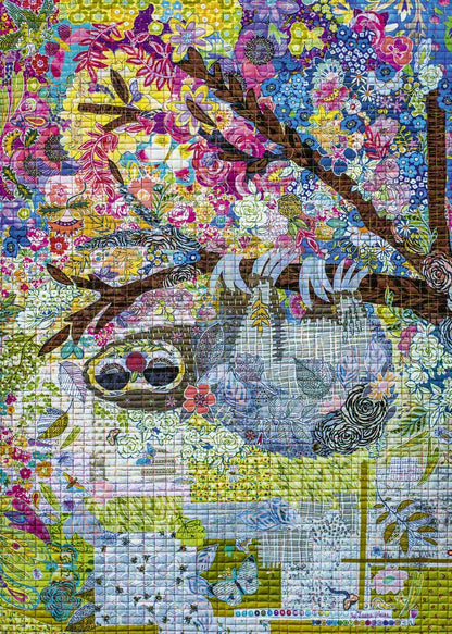 [จิ๊กซอว์พร้อมส่ง ขายดี] HEYE - Jigsaw Quilt Art : Sewn Sloth by Laura Heine ขนาด 1000 ชิ้น