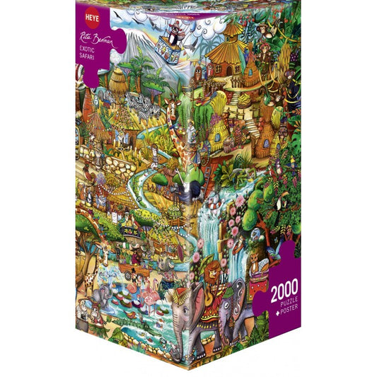 [จิ๊กซอว์พร้อมส่ง ขายดี] HEYE - Jigsaw Exotic Safari by Rita Berman ขนาด 2000 ชิ้น