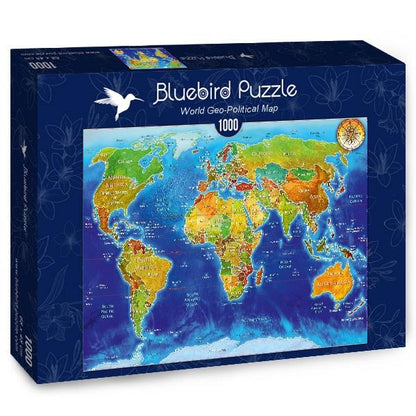 [จิ๊กซอว์พร้อมส่ง ขายดี] Bluebird Puzzle - Jigsaw World Geo-Political Map / Adrian Chesterman ขนาด 1000 ชิ้น